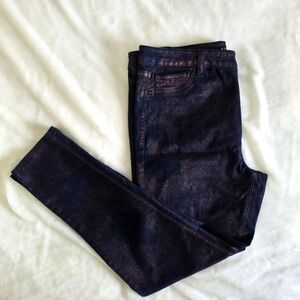 Women’s Purple Glitter Mid Rise Stretch Skinny Jeans - Tinseltown Size 15 or 34"